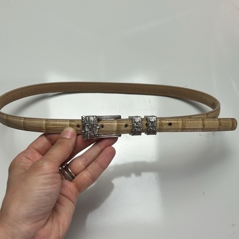 Brighton Skinny Croc embossed Belt sz S